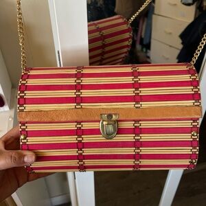 Stylish Pink and Tan Women's Bag
